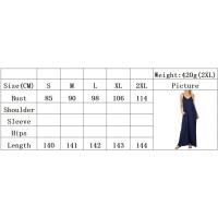 Vestido largo suelto de color sólido para mujer - details 0