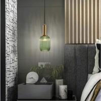 Lámpara colgante de vidrio,Lámpara colgante de vidrio Verde y enchufe dorado Lámpara de techo Candelabro - details 8