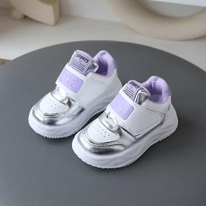 Nuevos zapatos deportivos para niños, superficie de cuero, antideslizantes, casuales, ligeros, para correr. - 1