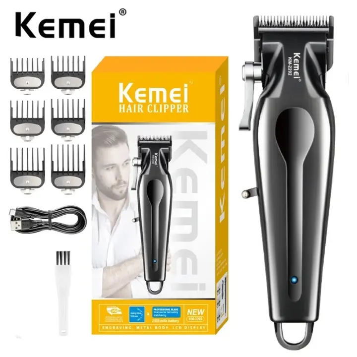 Kemei-cortadora de pelo eléctrica profesional para hombres, máquina de corte de pelo potente, recargable, inalámbrica, 2292 - 1