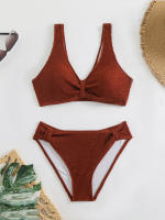 Bikini de cintura alta para mujer, traje de baño deportivo unicolor, traje de baño Sexy a rayas, ropa de baño para mujer, ropa de playa 2025 - details 38