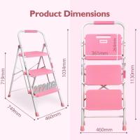 Escaleras Plegables de 150KG Pedales Antideslizantes Anchos Taburete Escaleras de Mano de Acero - details 1