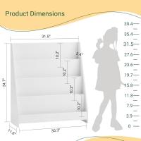Librería Infantil para niños para Juguetes con 4 Compartimentos Abiertos 80 x 30 x 88 cm KMB32W ES - details 5