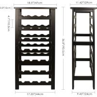 Soporte para 28 Botellas con Parte Superior de Mesa, estantes de Almacenamiento Independientes de 7 Niveles para Cocina, despensa, Bodega, Bar (marrón Oscuro) - details 5