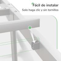 135 x 190 metálico, Altura 30,5 cm, Cama 135x190 cm es una opción Morna y metálica con un diseño cabecera en Forma Ondas, Blanco - details 1