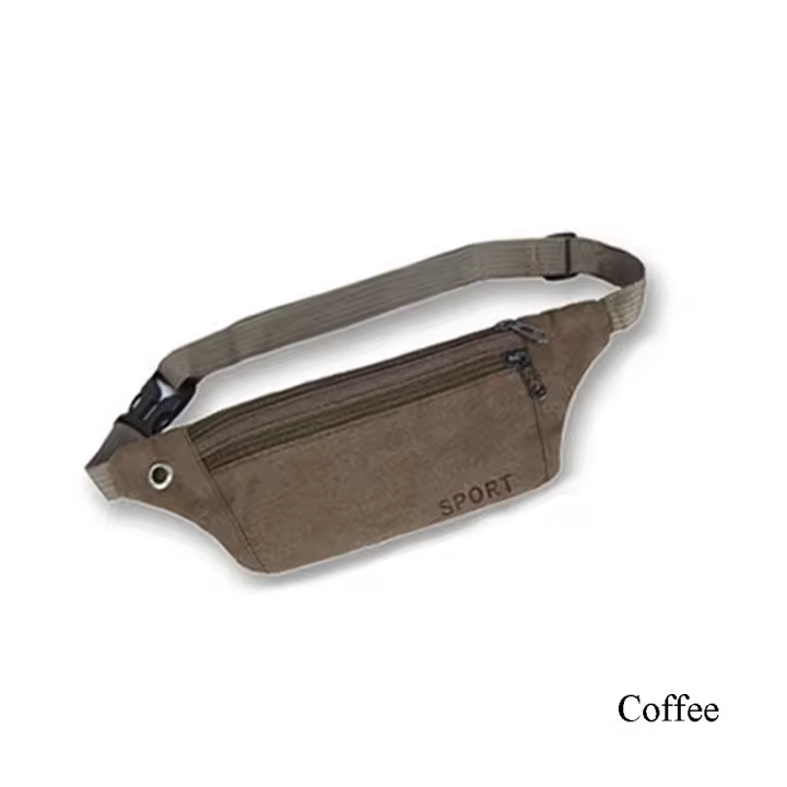 Riñonera informal con múltiples bolsillos para hombre y mujer, bolsa de lona para deportes al aire libre, correr, 1 unidad - 1