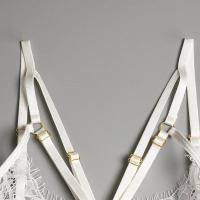 Lencería erótica, ropa interior sexy de encaje hueco, conjuntos exóticos transparentes, conjunto sensual de sujetador con aros y bragas con ligas - details 16