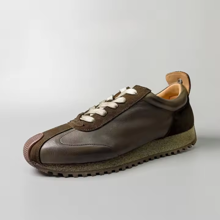 Zapatos Forrest Gump casuales de piel de vaca vieja de cuero de realce nuevo de gama alta - 1