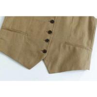 Conjunto de Blazer y Shorts de Cintura Alta para Mujer Estilo Retro 2022 Vestido de Lino de Moda - details 5