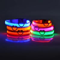Correa LED de nailon para perro, Collar fluorescente luminoso de seguridad nocturna que brilla en la oscuridad - details 3