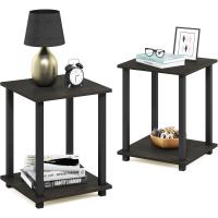 Mesa Auxiliar Simplista, Madera compuesta, Espresso/Negro, 2 Unidades - details 2