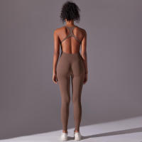 Body de Yoga de una pieza, conjunto de pantalones sin costuras, levantamiento de glúteos, Espalda descubierta, ropa sin mangas - details 34