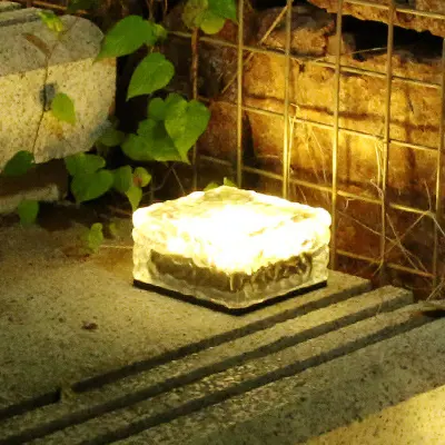 Luz de Hielo de Ladrillo Solar Iluminación al Aire Libre Impermeable para Camino, Escalera, Jardín, Patio, Fiesta, Navidad - 1