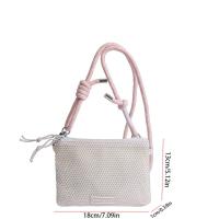 Bolso de malla de nailon de estilo coreano a la moda, bolso de doble capa, bolso para teléfono móvil, cartera de Color sólido, bolso cruzado de nailon para mujer - details 0