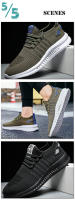 Zapatillas deportivas de malla verde para hombre, zapatos deportivos transpirables con cordones, antideslizantes, informales - details 3