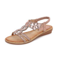 Sandalia Primavera 2025 Nuevas sandalias de mujer grandes con diamantes de agua planos y cabeza redonda - details 3