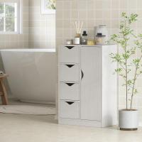 Armario de Salón Auxiliar con 4 Cajones Puerta, Estante Interior, Mueble de Almacenamiento Multiusos para Baño, Dormitorio, Comedor 54x29x83 cm - details 10