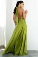 Elegante Vestido de Noche de Satén con Halter Neck Holgado Moda de Verano A-e - details 10