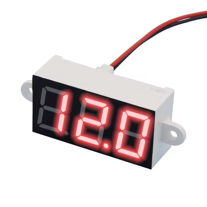 Voltímetro de Agua Impermeable Pantalla LED de 0.56" Monitor de Capacidad de Batería de Litio - 1