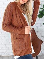 Suéter de manga larga con cuello en V para mujer, cárdigan de un solo pecho, nuevo, Otoño e Invierno - details 17