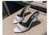 Zapatillas de cuero de tacón alto, tacones delgados para mujer, zapatillas geniales de un personaje de moda de verano, nuevas - details 21