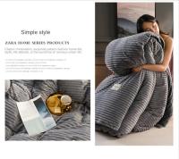 Juego de Ropa de Cama de Lujo Sencillo Cubierta de Edredón de Vellón de Copo de Nieve Engrosado para Invierno Colores Sólidos Gris Amarillo - details 1