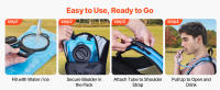 SucceBuy Mochila de hidratación, Mochila de hidratación aislada de 15 L con vejiga de agua de TPU de 3 L, Mochila de Agua para Senderismo con Almacenamiento - details 1