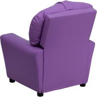 Chandler de Vinilo para niños reclinable con portavasos y reclinable de Seguridad, Silla reclinable contemporánea para niños, admite hasta 90 lbs, Beige - details 23