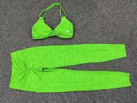 Conjunto de yoga sin costuras para mujer, pantalones de chándal de cintura alta con bolsillos para levantar la cadera, tres sujetadores sin espalda, Body de entrenamiento de gimnasia - details 16
