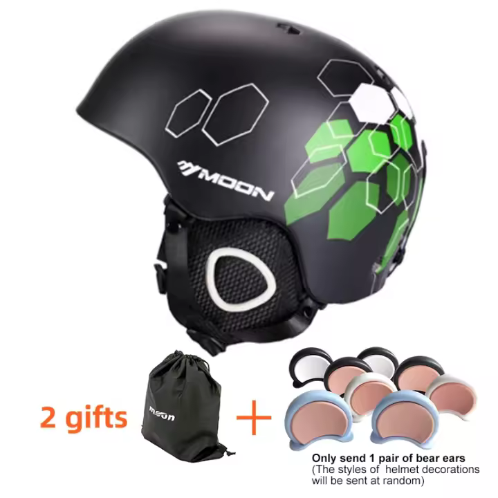 Casco de esquí para adultos y jóvenes, protección de cabeza PC + EPS para deportes de nieve y snowboard, homologado CE - 1