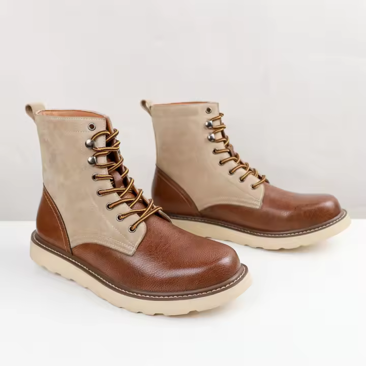 Botas de plataforma versátiles de moda retro americana de cuero botas de herramientas - 1