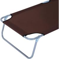Tumbona Plegable para Jardín Exterior Reclinable, Desmontable, Ángulo Regulable, Respaldar Ajustable en 4 Niveles para Terraza, Piscina, Patio Marrón 187x58x36 cm - details 8