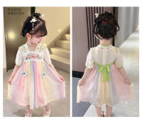 Hanfu colección de verano 2025 nuevo vestido chino antiguo súper inmortal para niñas pequeñas falda estilo Tang para niños - details 6