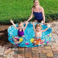 Piscina para niños circular plegable transparente instantánea de 122 cm x 25 cm, juegos acuáticos de verano en el patio trasero - details 0