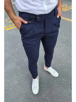 Pantalones formales informales con decoración de Bolsillo falso para hombre, nuevos - details 6