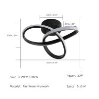 Plafón LED de Techo Nórdico, 22W, 2500LM - GOECO-3000/6500K, Luz Blanca Caliente/Fría - 25*25*12 CM - Negro - Diseño Floral - details 1