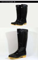 Botas de lluvia impermeables de PVC hasta la rodilla para hombre con estampado de minerales altos, zapatos de goma con punta de acero para uso en invierno y verano - details 2