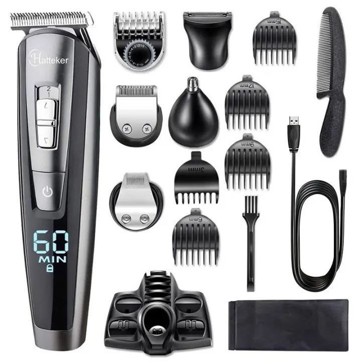 Cortadora de pelo profesional todo en uno para hombres, Afeitadora eléctrica recargable para el cuerpo y la cara, máquina de corte de pelo - 1