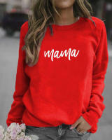 Women Hoodie Mama Letter Printed Hoodies Women Fleece Long Sleeve O Neck Loose Sweatshirt Girls Women Hoodie Pullovers Winter - details 3