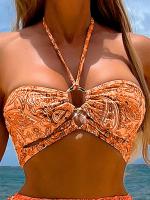 Bikini brasileño Sexy para mujer, traje de baño de manga larga con vestido de tres piezas, tanga, ropa de playa 2024 - details 8