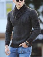 Camiseta de manga larga para hombre, jersey de punto ajustado informal, nuevo - details 11