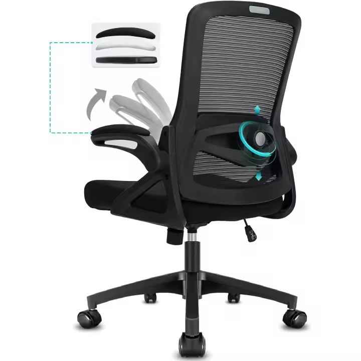 Silla de Oficina Grande y Alta con reposabrazos Plegables - 1