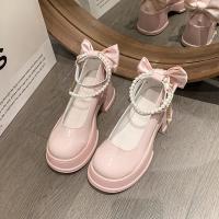 Zapatos de tacón alto con falda para mujer, calzado con hebilla de perlas, ideal para Banquete de negocios, primavera y verano - details 4