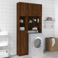 Armario de Baño de Madera Ingeniería Lavadora, Estante, Ducha, Inodoro 32x25,5x190 cm - details 1