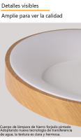 Lámpara colgante LED redonda con rayas de madera 40 cm, 30 W, 3000 lúmenes, control remoto - details 11