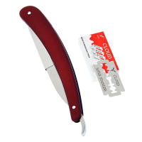 Afeitadora Manual Meisha con Borde Recto Acero Inoxidable Afeita Barbero Cuerpo y Cara con Hoja Plegable Cortadora de Barba C0006A - details 1