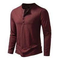 Camiseta 2025, polo Henry de algodón de bambú, camiseta de manga larga a la moda para hombre - details 2