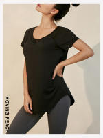 Camiseta Moving Peach para mujer, Top de malla para correr, camiseta transpirable de manga corta para Fitness, moda FTT - details 13