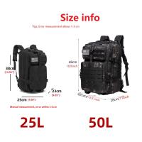 Mochila táctica De Gran Capacidad, 25 Litros / 50 Litros, Impermeable, Para Emergencias De 3 Días, Caza Senderismo Y Aca - details 1