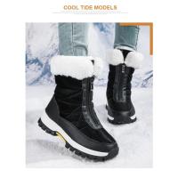 Botas de nieve para mujer, zapatos cálidos de invierno a la moda, botas martin cortas para exteriores - details 4